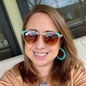 Turquoise studded sunglasses